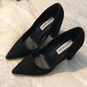 Steve Madden black nubuck heels. Size 5
